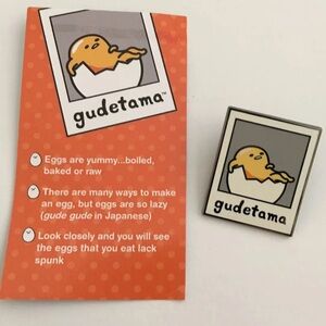 Gudetama Sanrio Friend of the Month Pin & Story Card Collectible May 2016 NIP